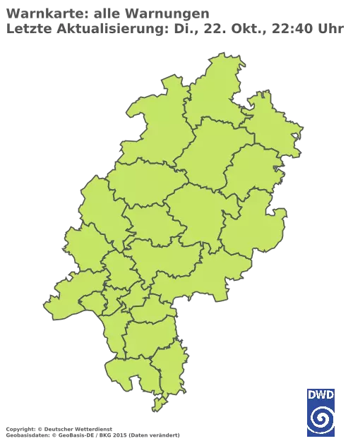 Aktuelle Wetterwarnungen für  Wetteraukreis